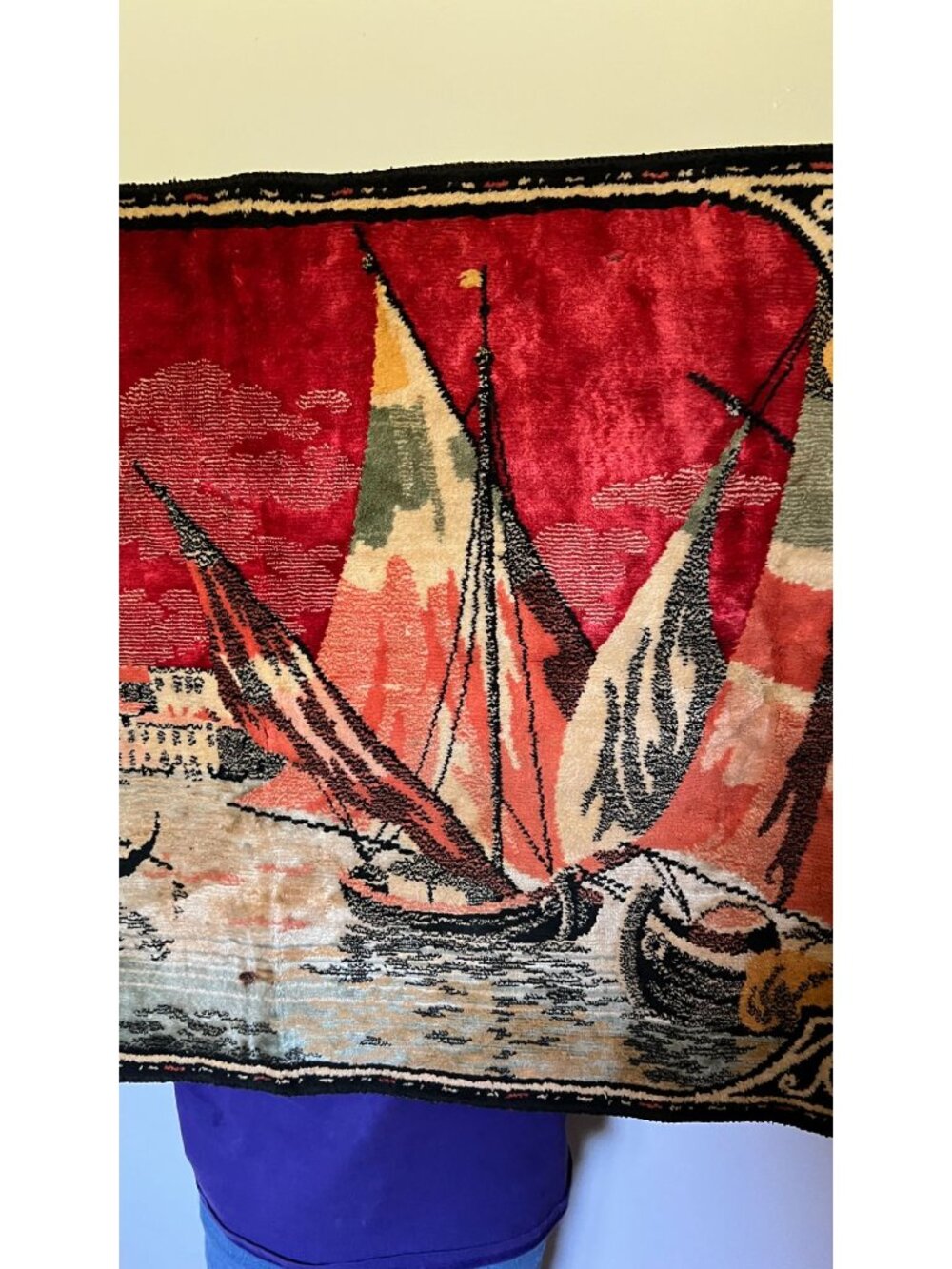 Venice-Inspired Vintage Woven Wall Tapestry With Bold Vibrant Colors - Picture 6 of 6